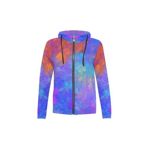 Color Soup All Over Print Full Zip Hoodie for Kid (Model H14)