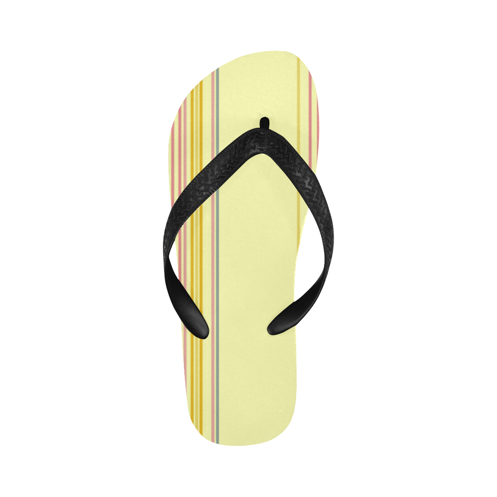 Design shoes with lines, gold Flip Flops for Men/Women (Model 040)