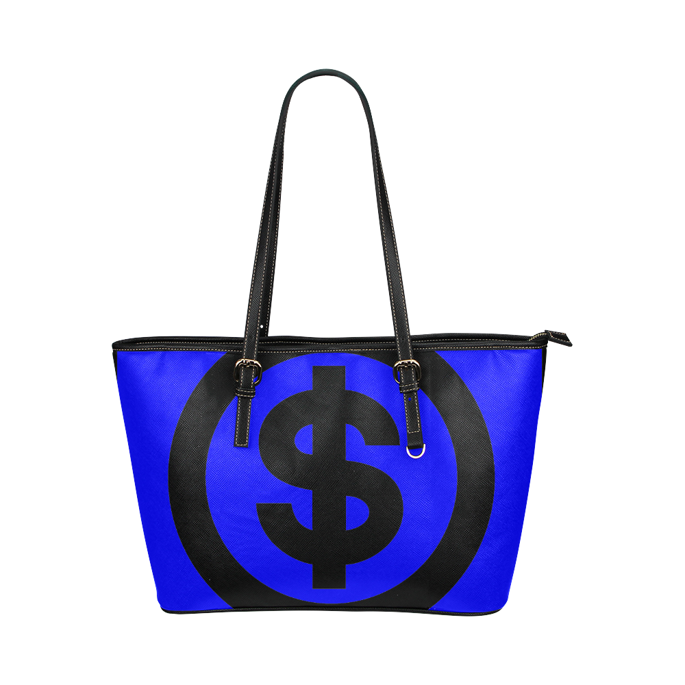 DOLLAR SIGNS 2 Leather Tote Bag/Small (Model 1651)