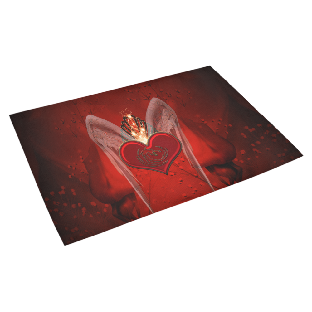 Heart with wings Azalea Doormat 30" x 18" (Sponge Material)