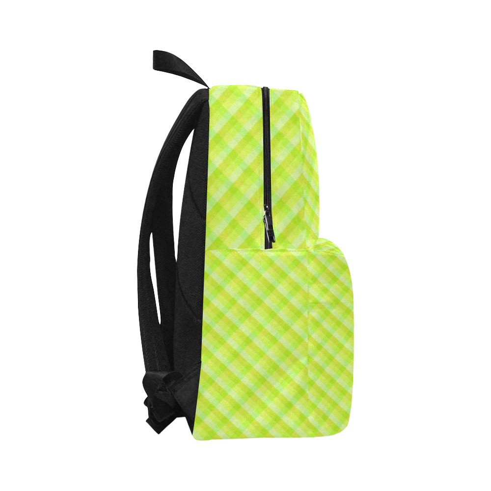 Yellow and green plaid pattern Unisex Classic Backpack (Model 1673)