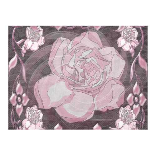 Gardenia Flora Pattern Cotton Linen Tablecloth 52"x 70"