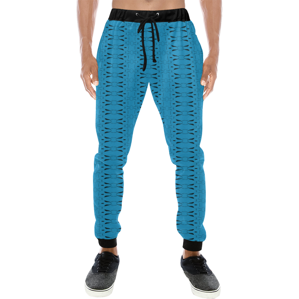 digital blue Men's All Over Print Sweatpants (Model L11)