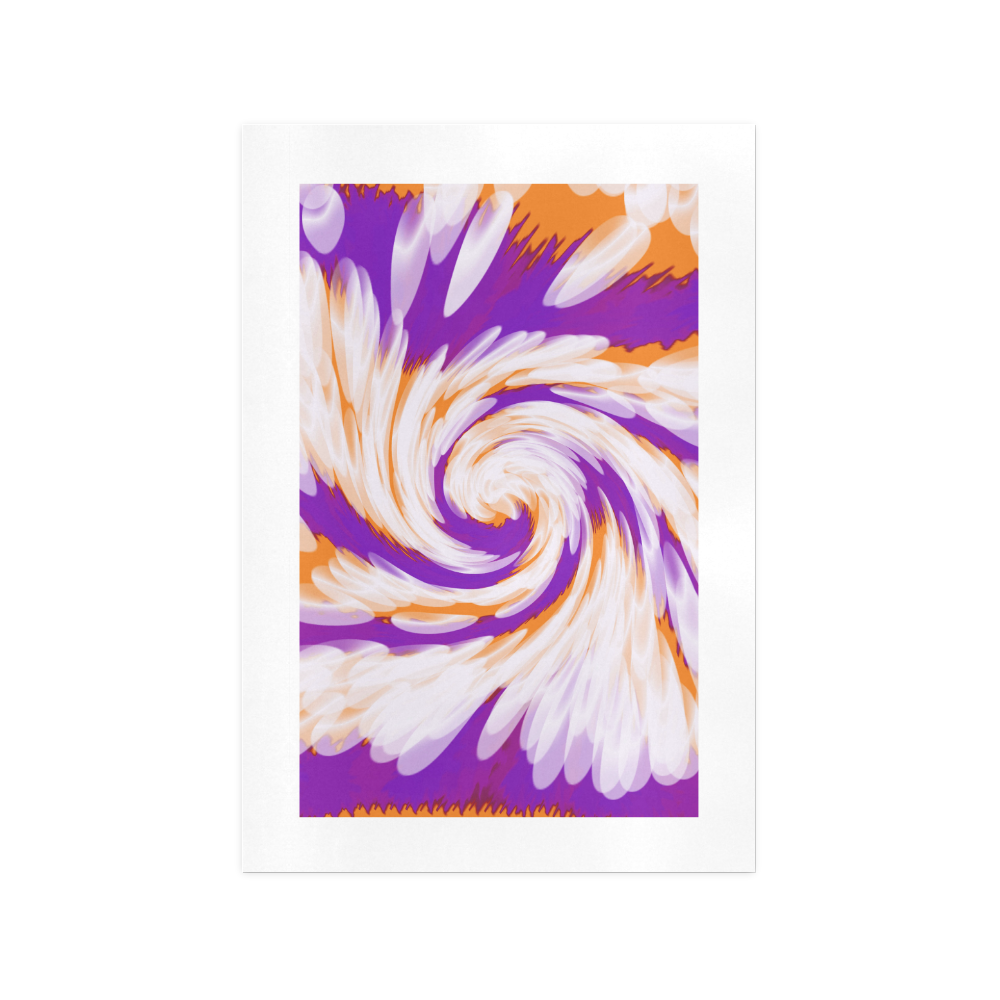 Purple Orange Tie Dye Swirl Abstract Art Print 13‘’x19‘’