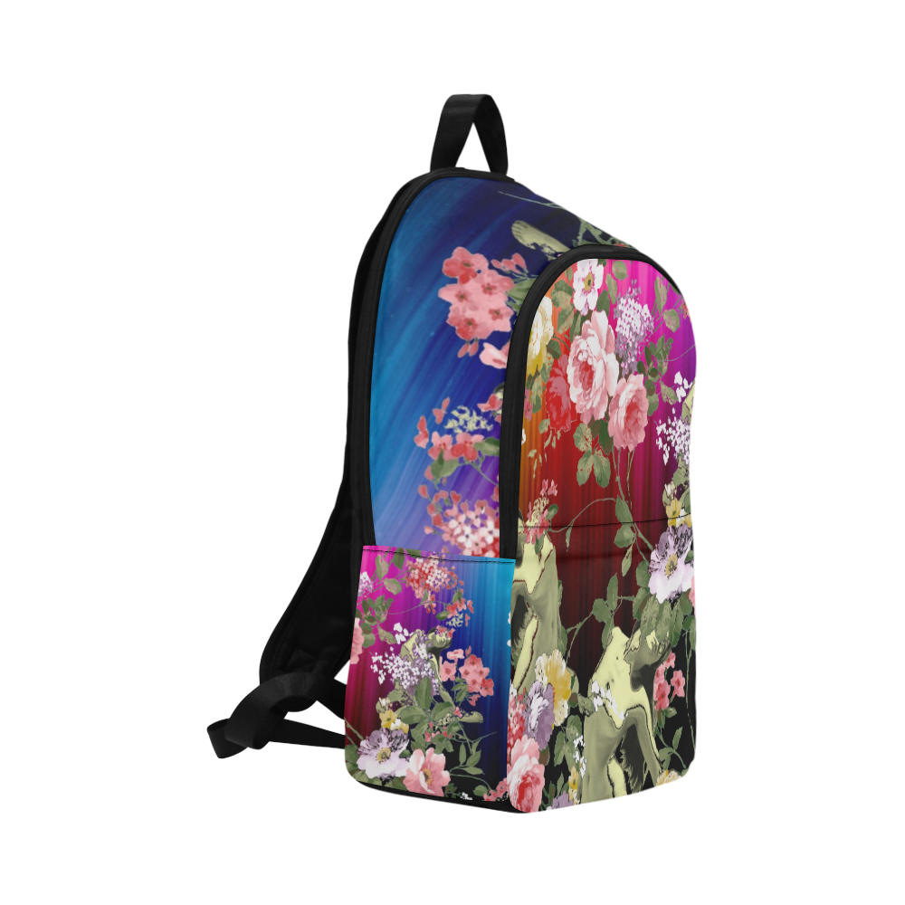 Flora Rainbow Fabric Backpack for Adult (Model 1659)