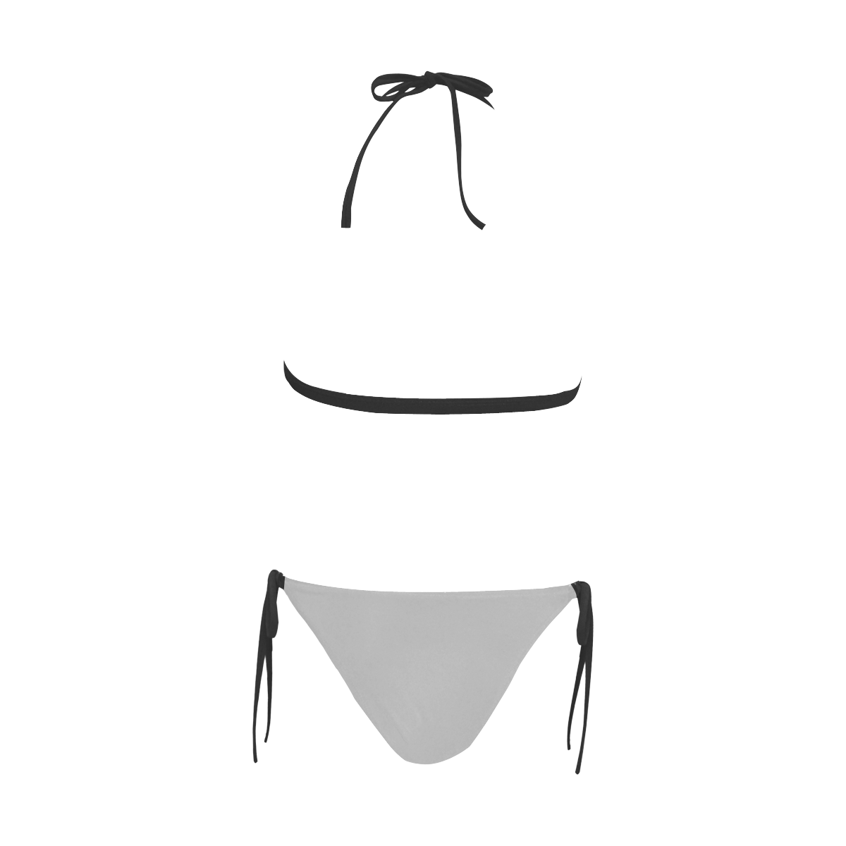 Gris Buckle Front Halter Bikini Swimsuit (Model S08)
