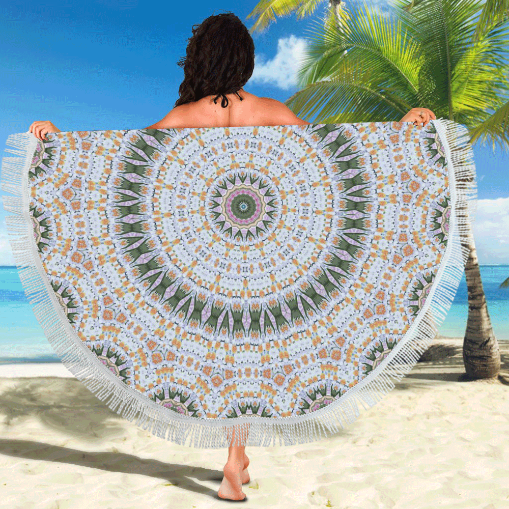 Peace Mandala Circular Beach Shawl 59"x 59"