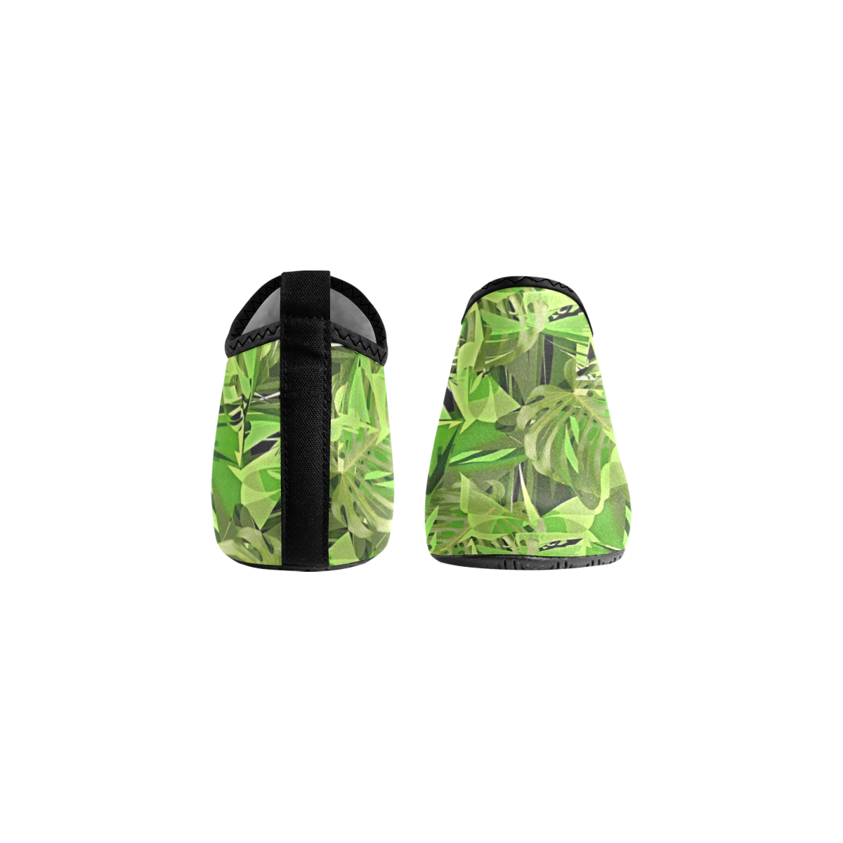 Tropical Jungle Leaves Camouflage Kids' Slip-On Water Shoes (Model 056)