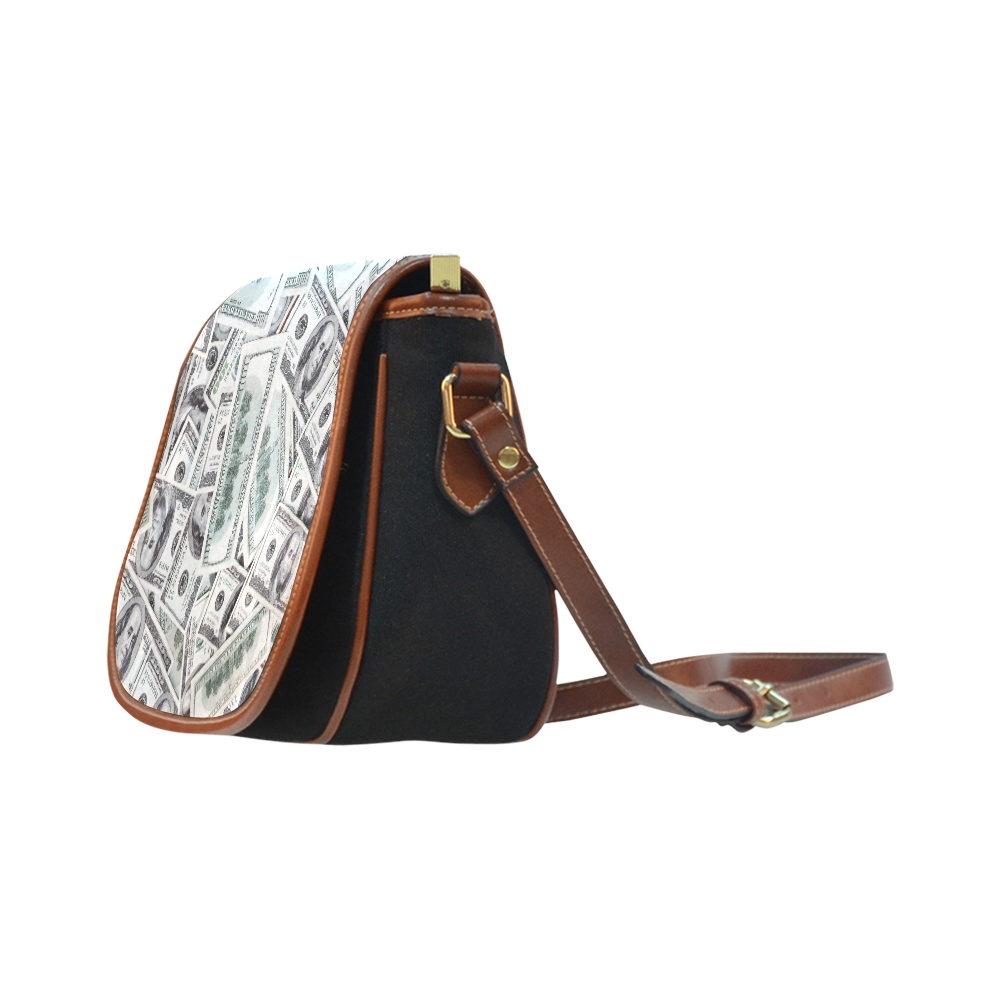Cash Money / Hundred Dollar Bills Saddle Bag/Small (Model 1649)(Flap Customization)