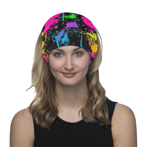 Colorful Wet Paint Splatters Multifunctional Headwear