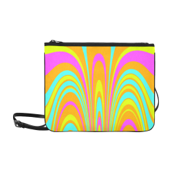 Groovy Neon Tangerine *Turquoise Yellow Pink Slim Clutch Bag (Model 1668)