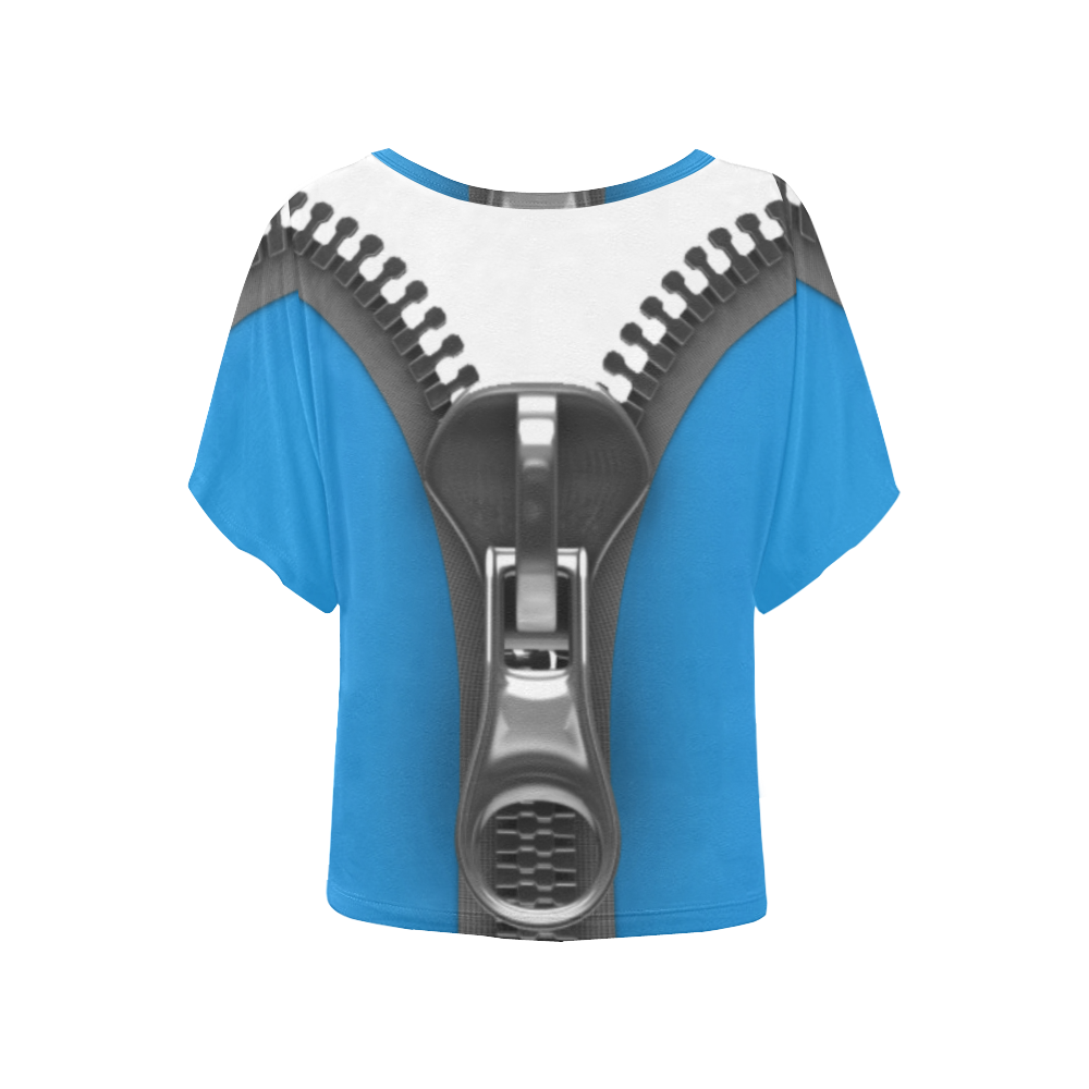 ZIPPER THREE Women's Batwing-Sleeved Blouse T shirt (Model T44)