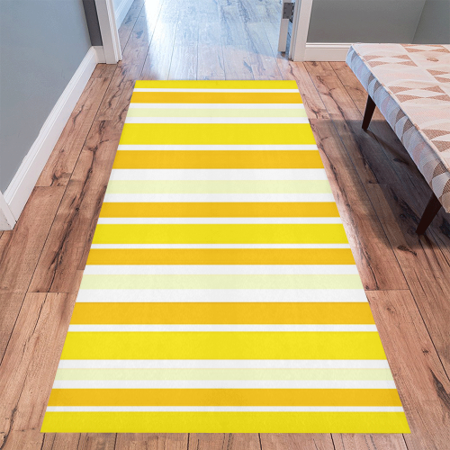 Sunshine Yellow Stripes Area Rug 9'6''x3'3''