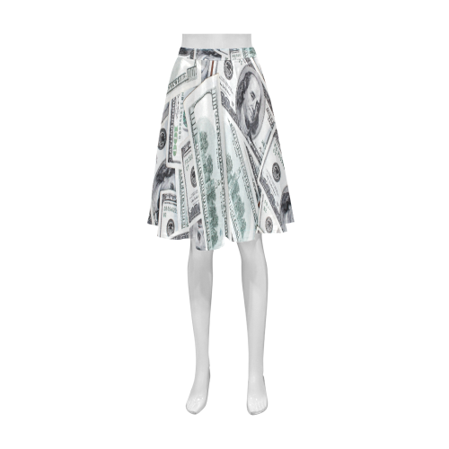 Cash Money / Hundred Dollar Bills Athena Women's Short Skirt (Model D15)
