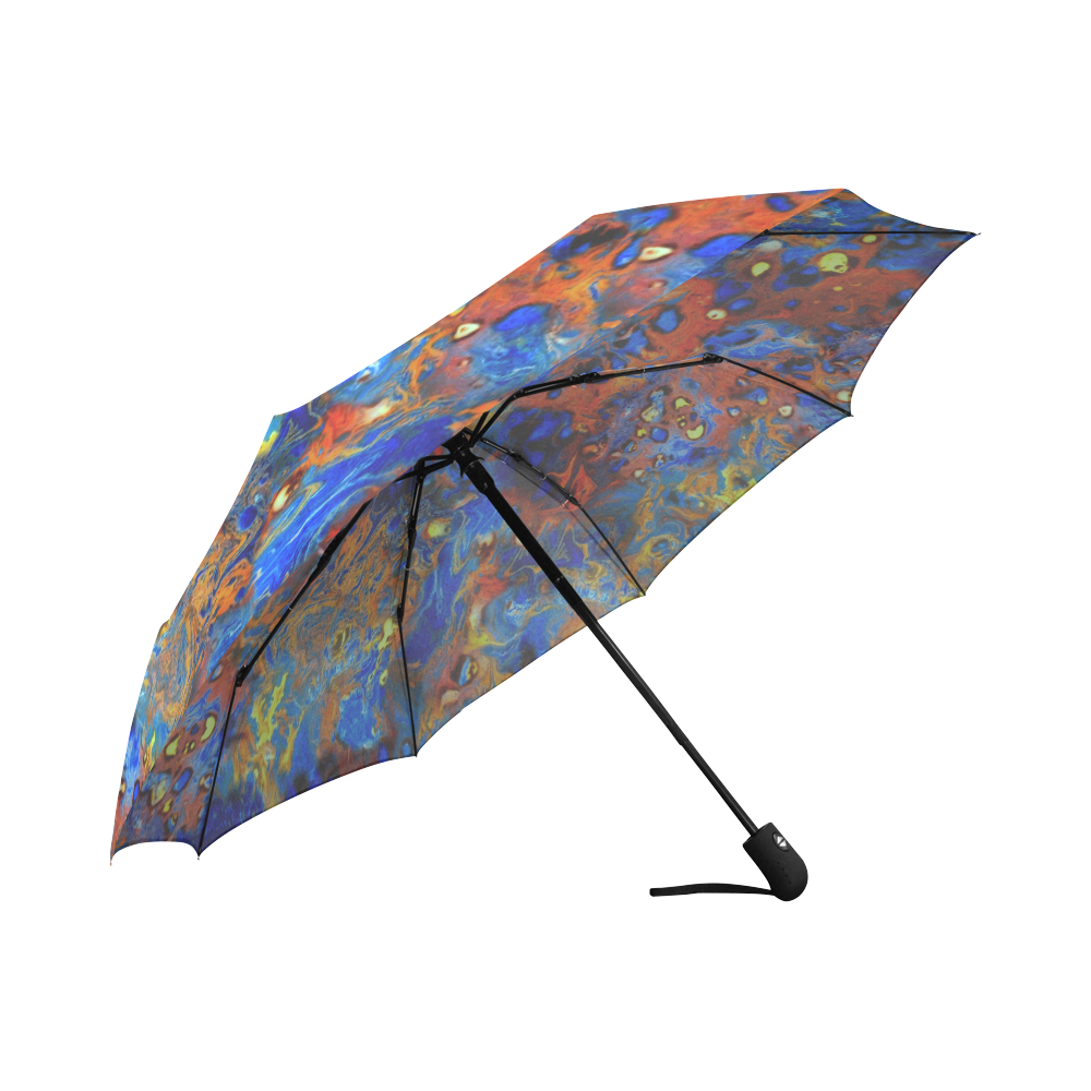 marbling 7 blue Auto-Foldable Umbrella (Model U04)
