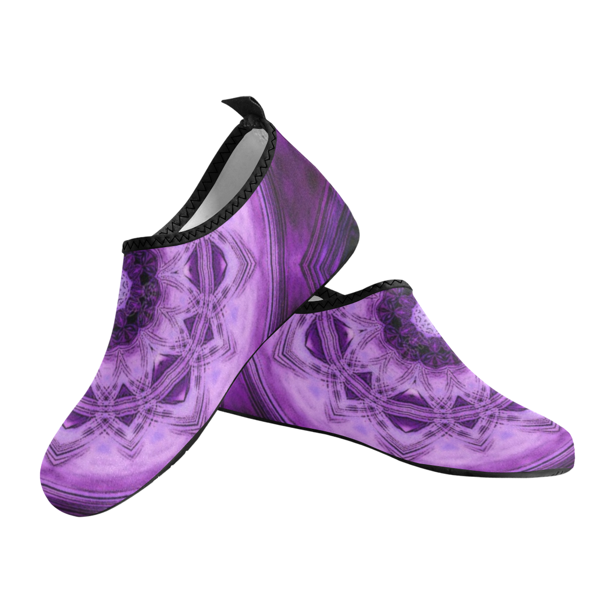 MANDALA PURPLE POWER Women's Slip-On Water Shoes (Model 056)
