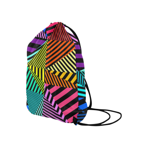 abstracto en color Large Drawstring Bag Model 1604 (Twin Sides)  16.5"(W) * 19.3"(H)