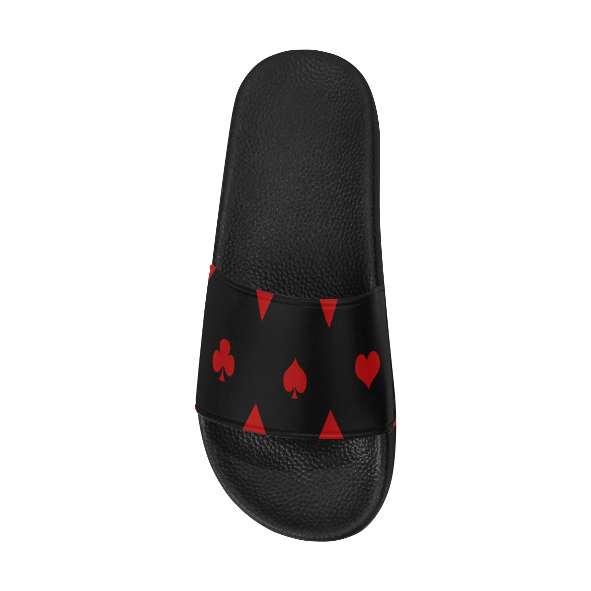 Las Vegas Black Red Play Card Shapes Women's Slide Sandals (Model 057)