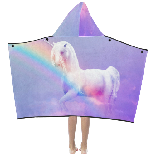 Unicorn and Rainbow Kids' Hooded Bath Towels