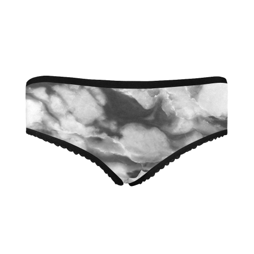 Marble Black and White Pattern Women's All Over Print Classic Briefs (Model L13)