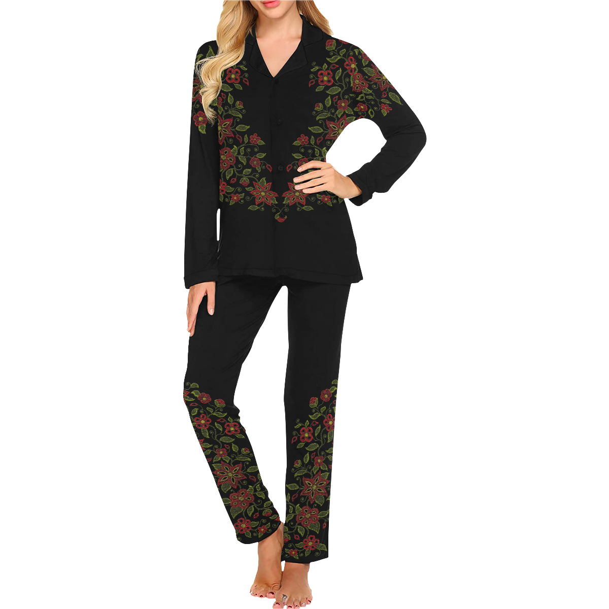 Metis Flower Art Loungewear / Sleepwear Women's Long Pajama Set