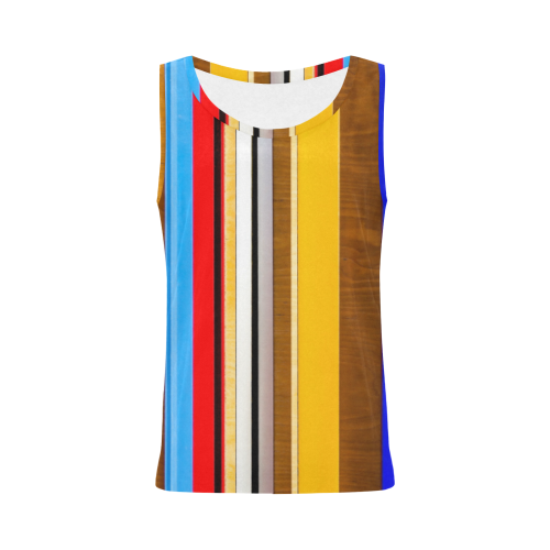 Colorful abstract pattern stripe art All Over Print Tank Top for Women (Model T43)