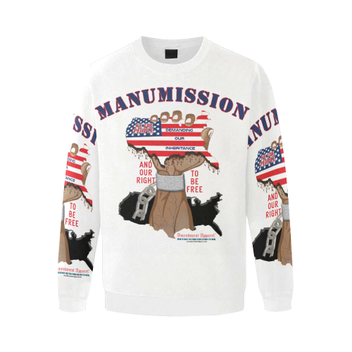 Manumission  Sweatshirt Men's Oversized Fleece Crew Sweatshirt (Model H18)