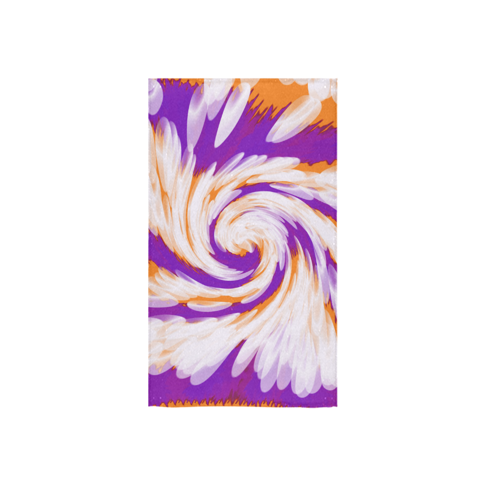 Purple Orange Tie Dye Swirl Abstract Custom Towel 16"x28"