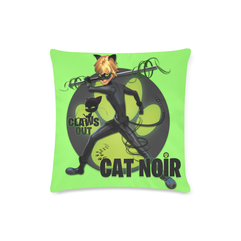 cat noir2 Custom Zippered Pillow Case 16"x16"(Twin Sides)