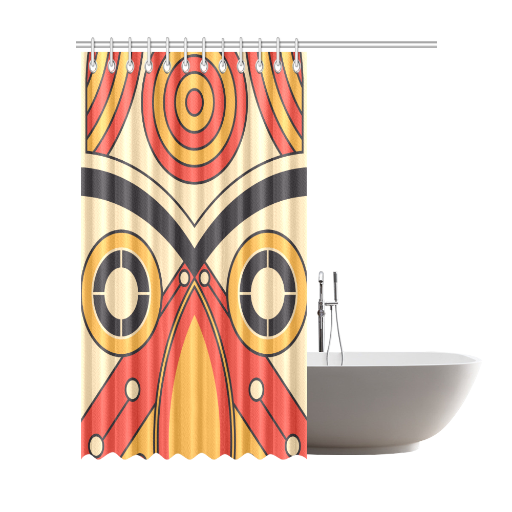 Geo Aztec Bull Tribal Shower Curtain 72"x84"