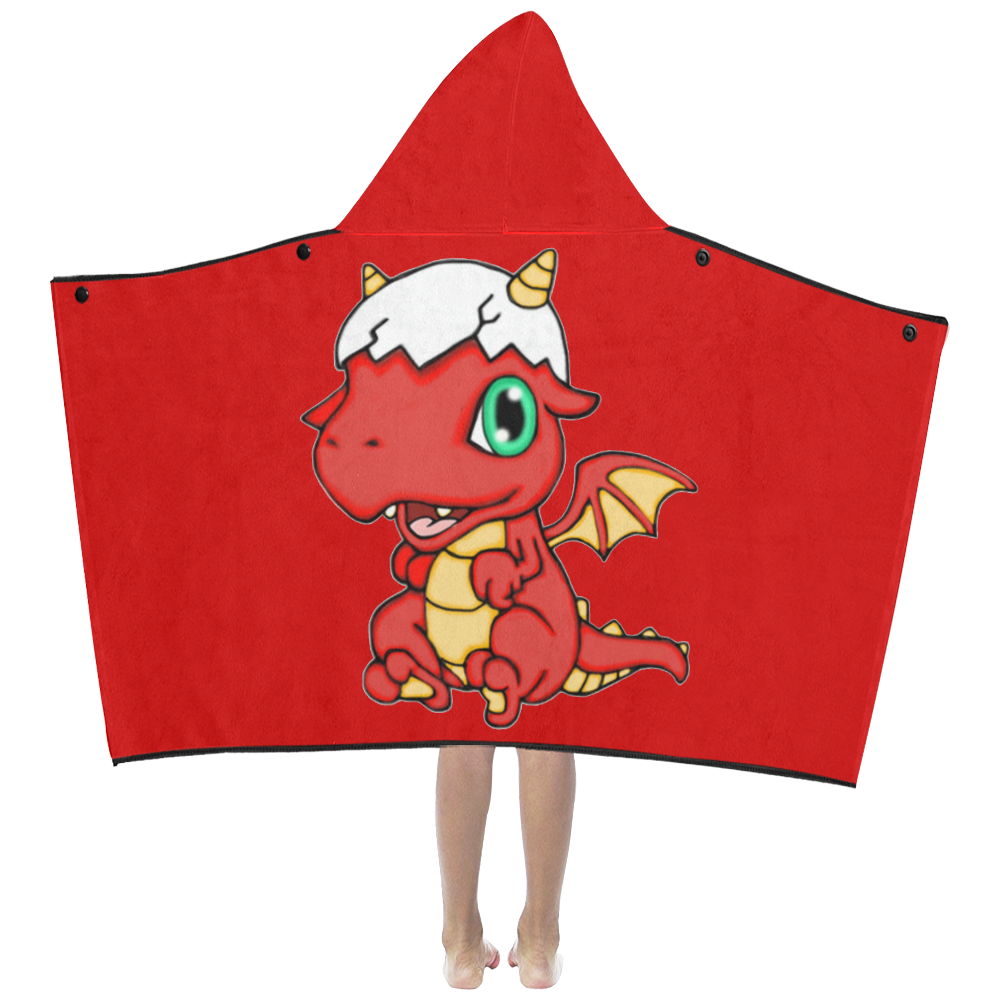 Baby Red Dragon Red Kids' Hooded Bath Towels