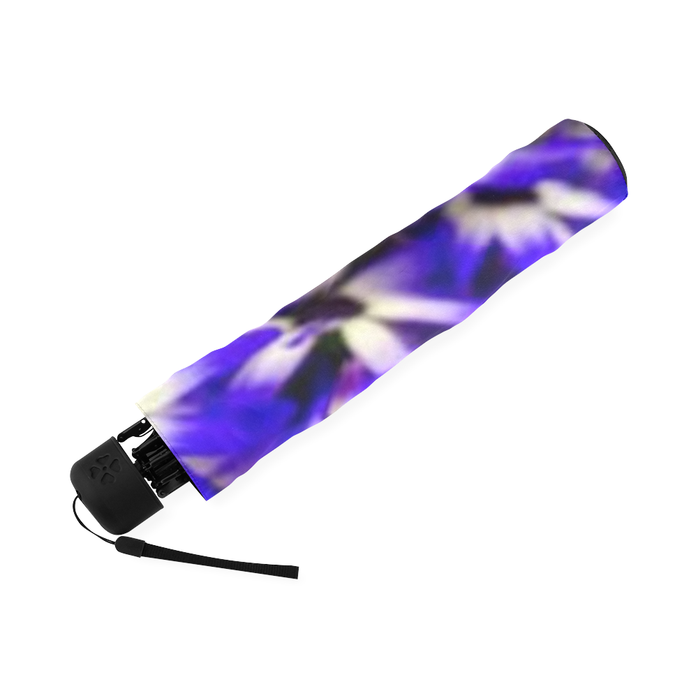 blue flowers Foldable Umbrella (Model U01)