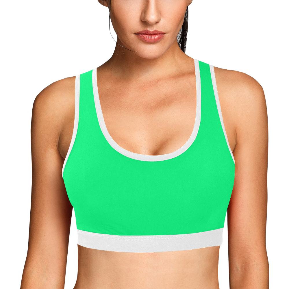 color spring green Women's All Over Print Sports Bra (Model T52)