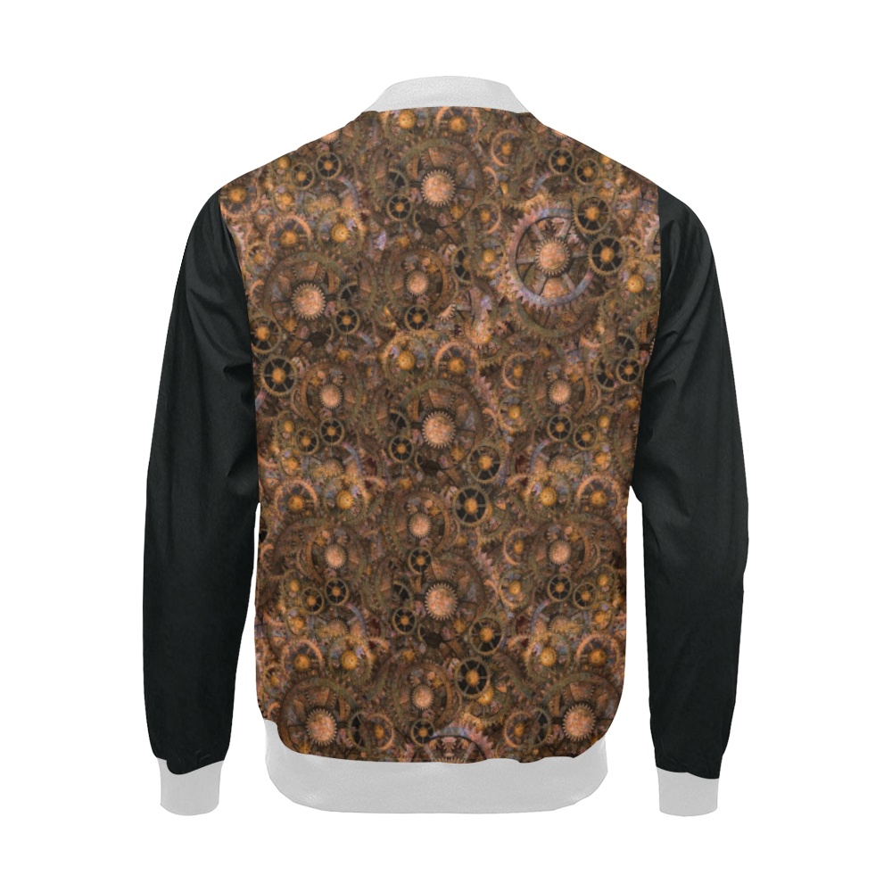 Steampunk Cogs Sizes 3XL & 4XL All Over Print Bomber Jacket for Men/Large Size (Model H19)