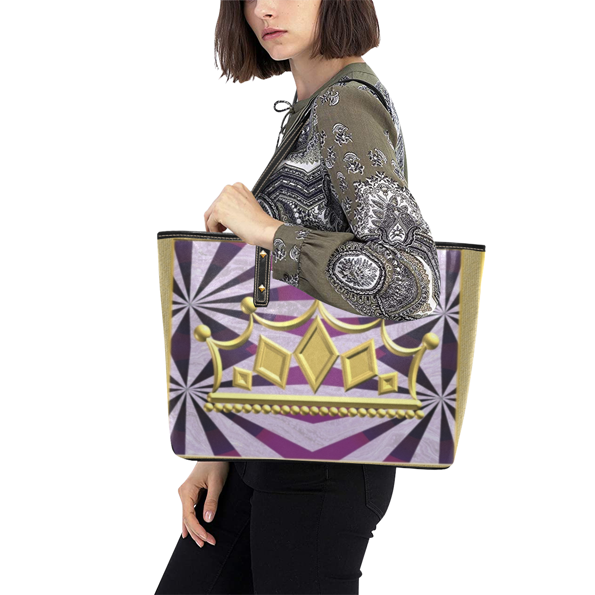 Crown Royal Chic Tote Bag Chic Leather Tote Bag (Model 1709)