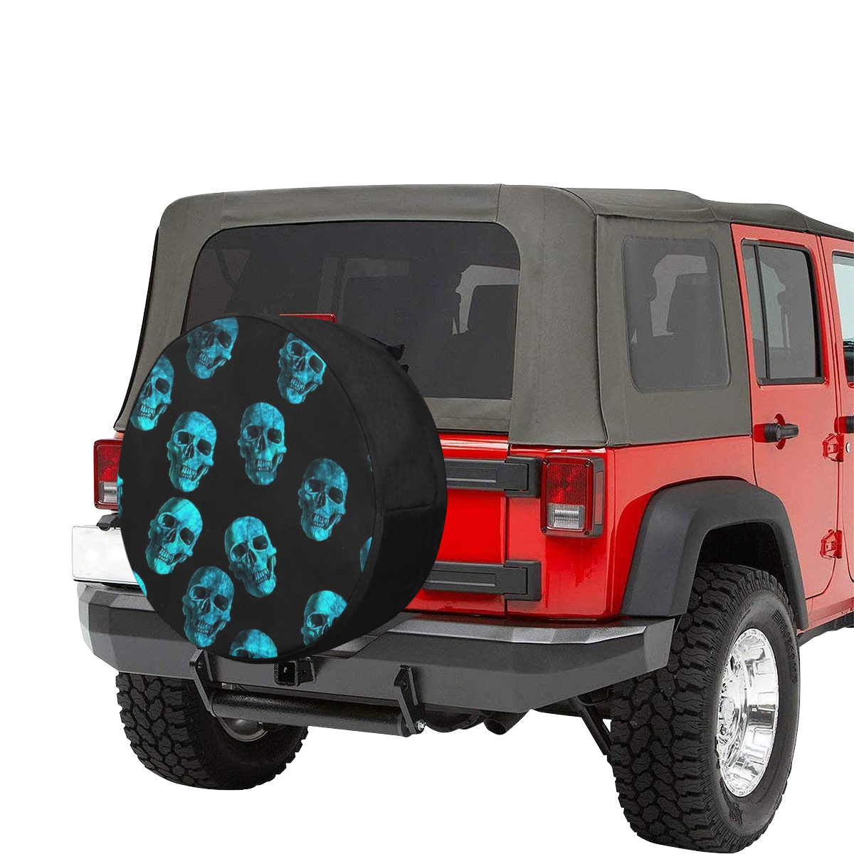 skulls blue by JamColors 34 Inch Spare Tire Cover