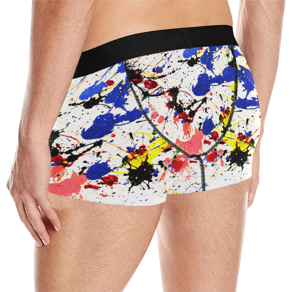 Blue and Red Paint Splatter Men's All Over Print Briefs (Model L12)
