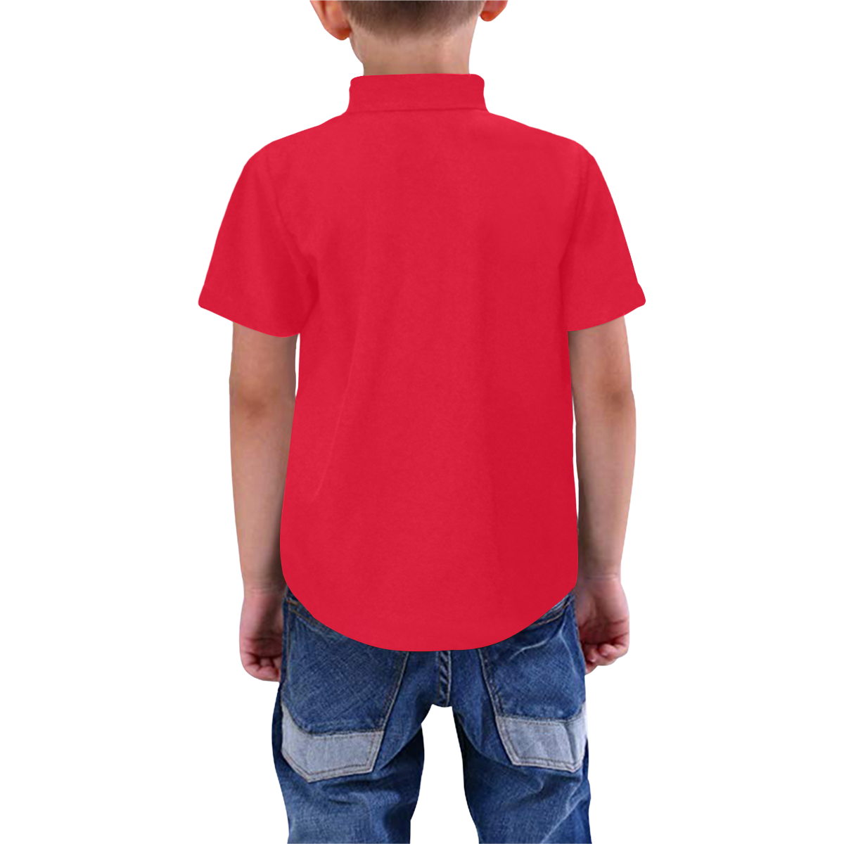 color Spanish red Boys' All Over Print Short Sleeve Shirt (Model T59)