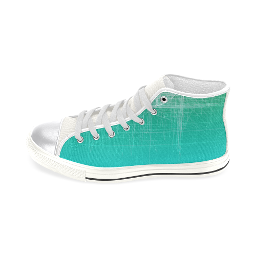 Retro Glitch in Green and Orange Women's Classic High Top Canvas Shoes (Model 017)