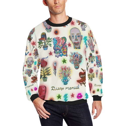 pop-surrealism-2020-7 Men's Oversized Fleece Crew Sweatshirt/Large Size(Model H18)