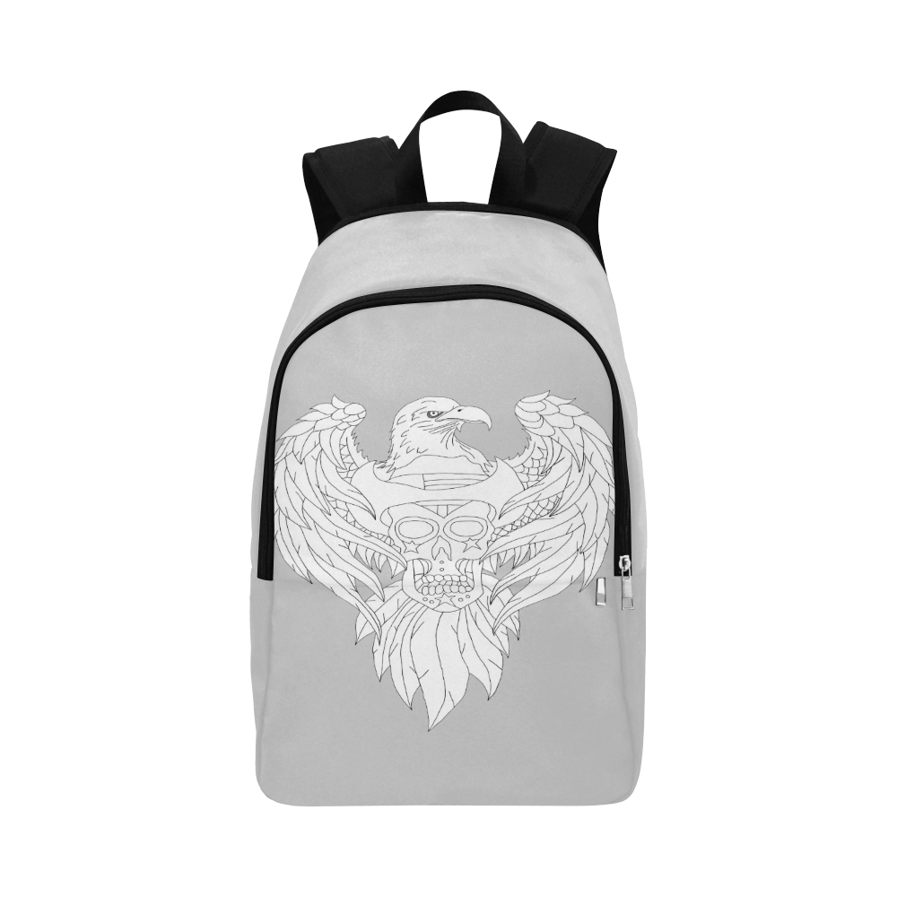 Color Me Eagle Sugar Skull Lt Grey Fabric Backpack for Adult (Model 1659)