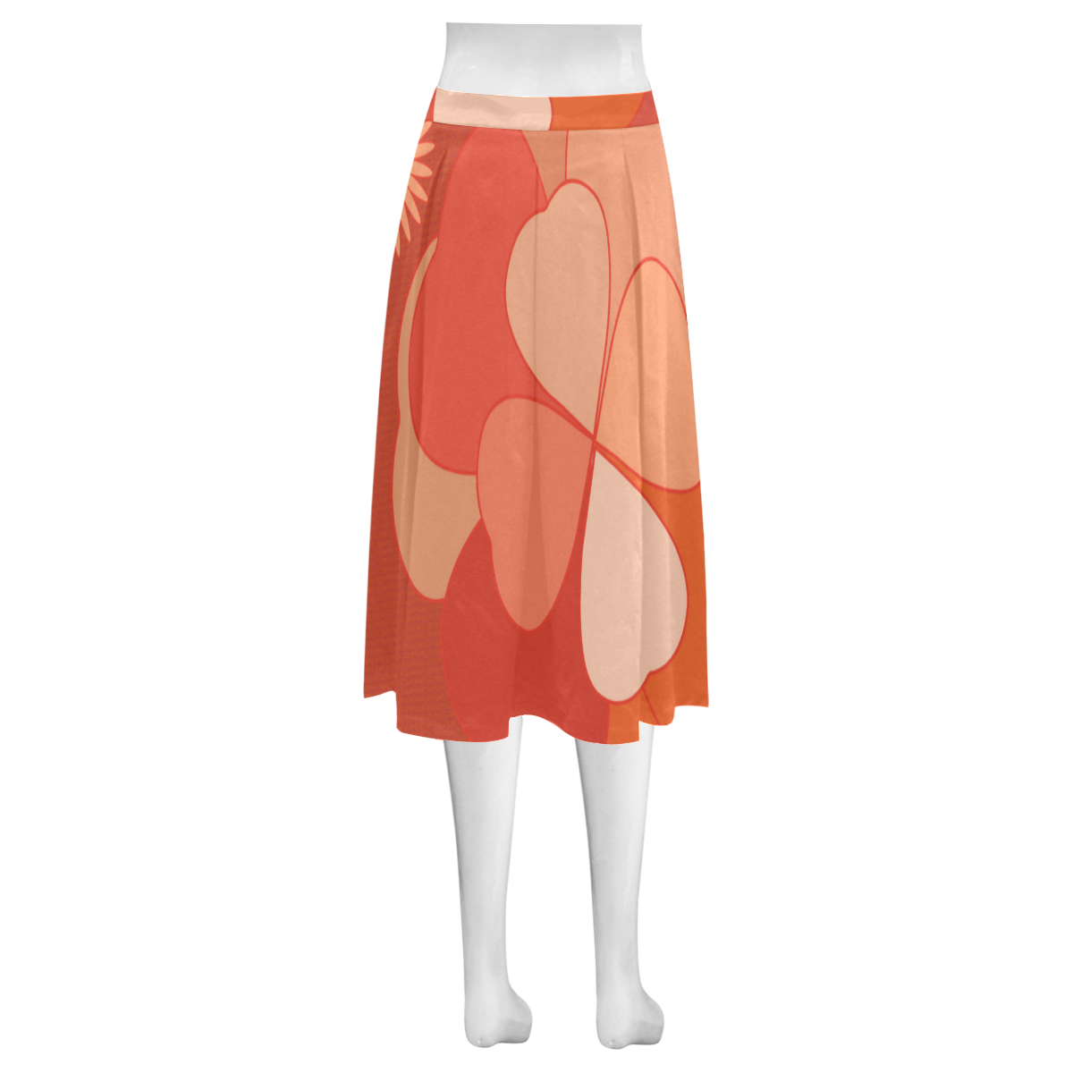 Flowers 17. A0, B1, C6, Mnemosyne Women's Crepe Skirt (Model D16)