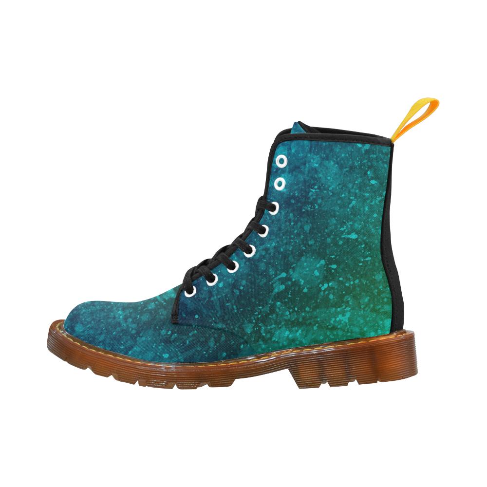 Blue and Green Abstract Martin Boots For Women Model 1203H