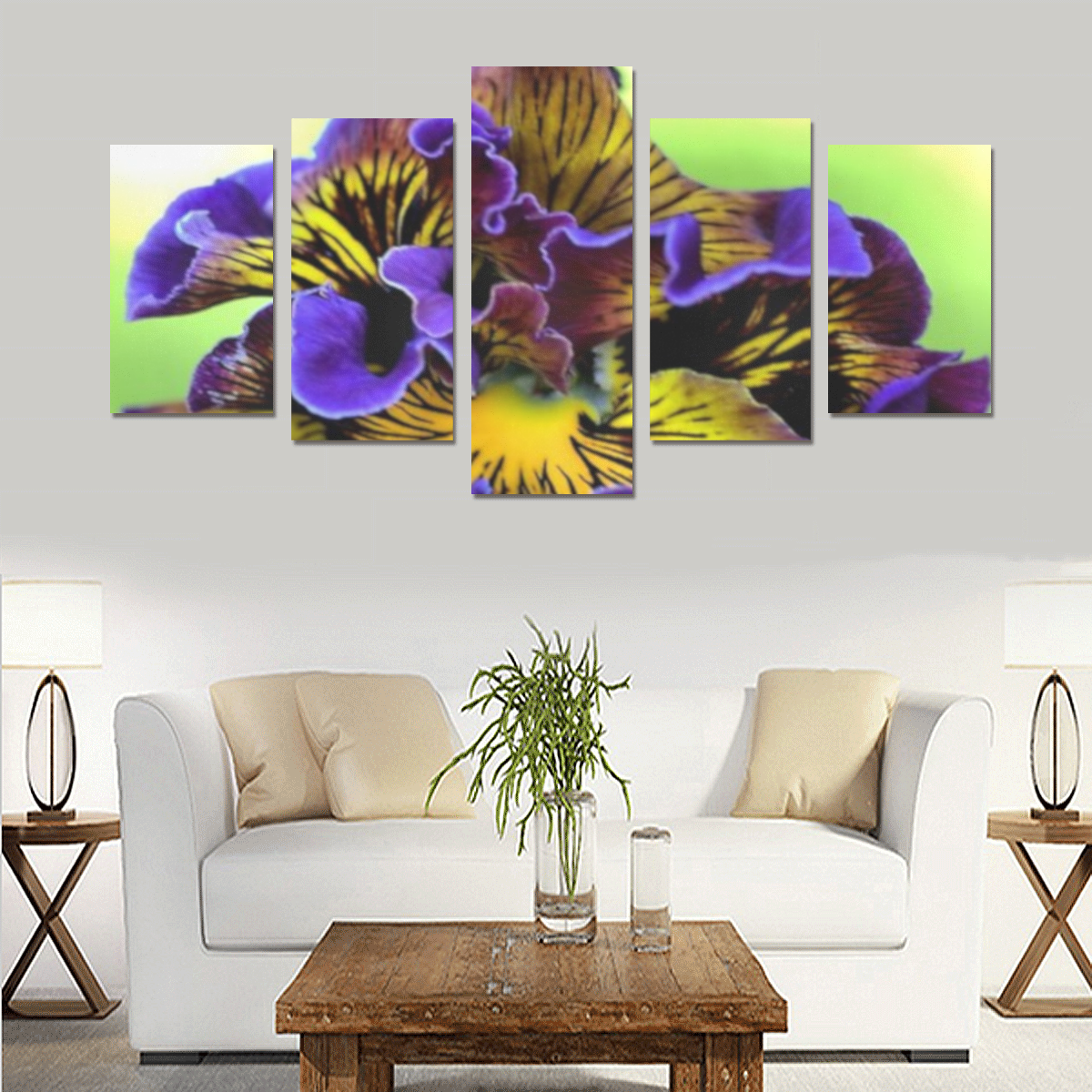 Violet flower Canvas Print Sets C (No Frame)