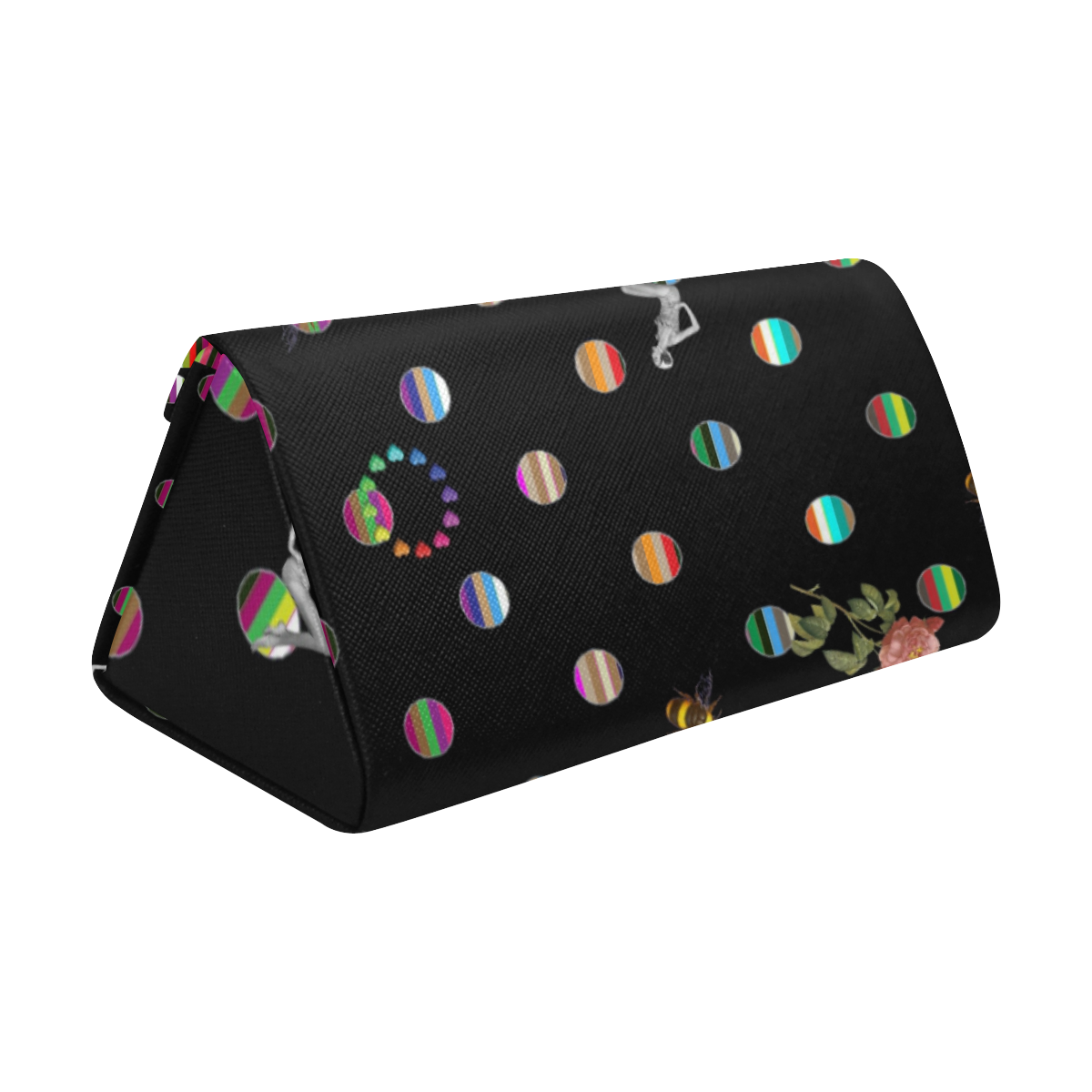 Rainbow Polka Custom Foldable Glasses Case
