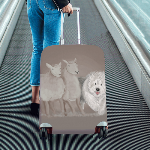 sheepdog-herding Luggage Cover/Medium 22"-25"