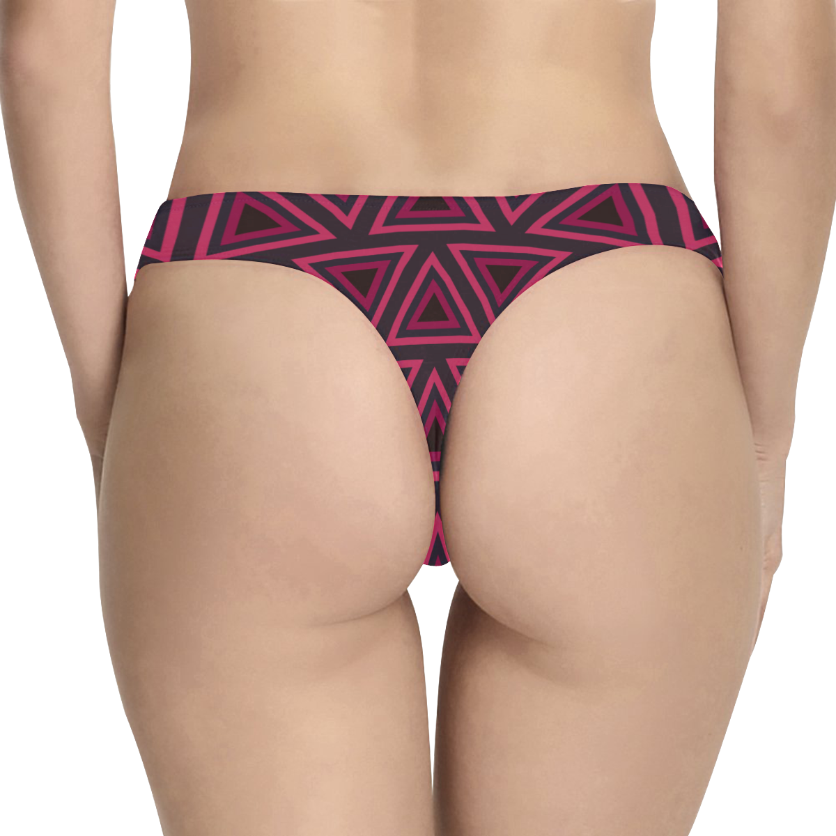 Tribal Ethnic Triangles Women's All Over Print Thongs (Model L30)