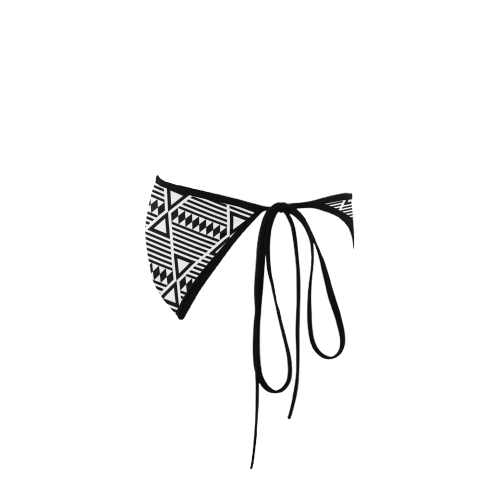 Black Aztec Tribal Custom Bikini Swimsuit Bottom