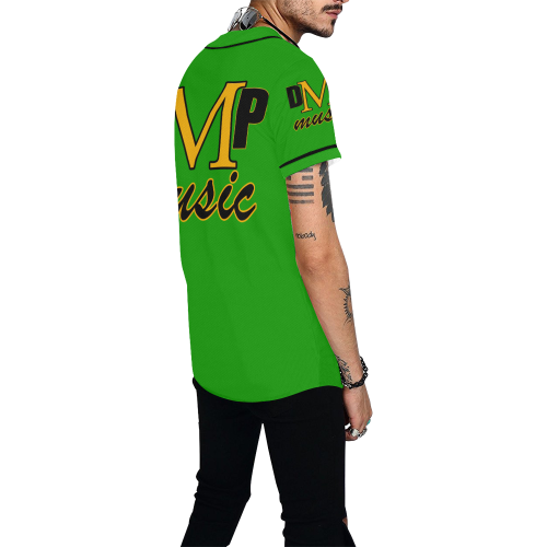 DMP Music Jersey (Green) All Over Print Baseball Jersey for Men (Model T50)