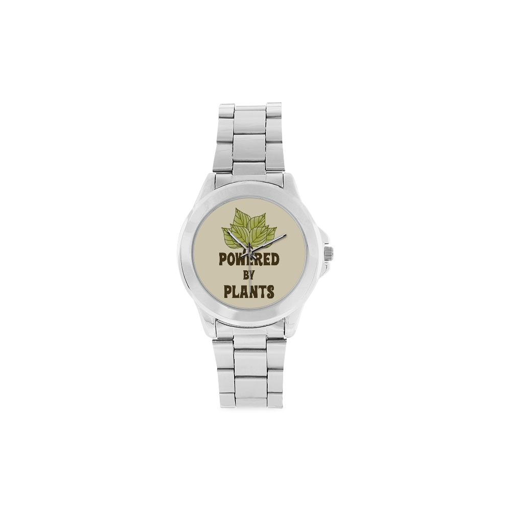 Powered by Plants (vegan) Unisex Stainless Steel Watch(Model 103)